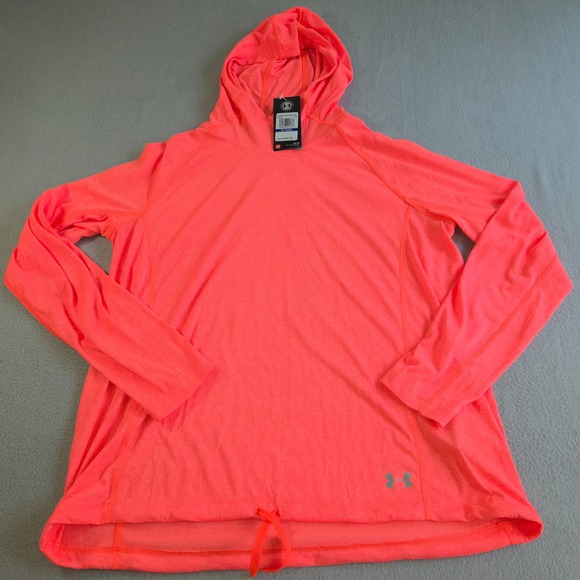 Under Armour Tops - Under Armour Hoodie Womens XL Neon Pink HeatGear Loose Fit Drawstring Hem